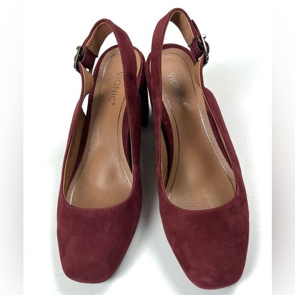 Vionic Nareen Suede Slingback Heels - Picture 2 of 11